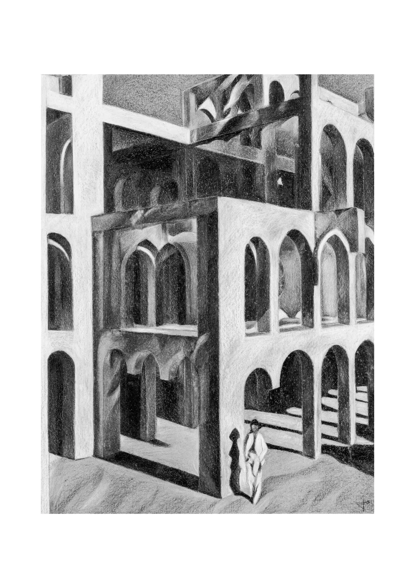 Spazio senza tempo black and white architectural drawing JSArchiLab